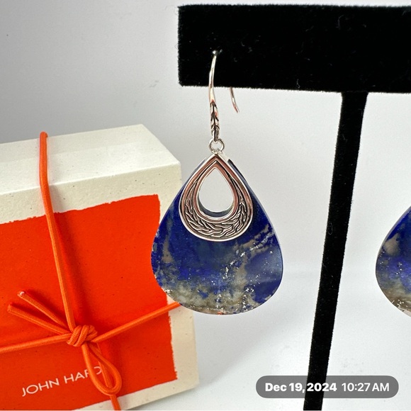John Hardy Lapis Teardrop Earrings NWOT - Picture 6 of 8